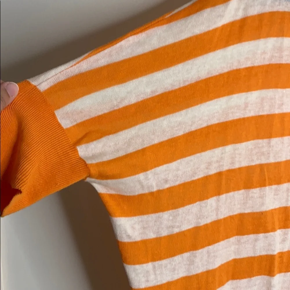 Michael‎ Kors orangewhite striped slouchy cardigan